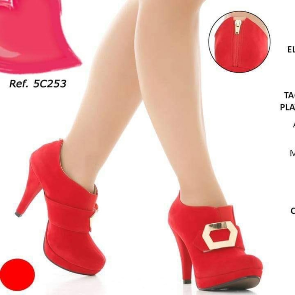 🇨🇴 COLOMBIAN WOMEN'S CUTE RED PLATFORM HIGH HEEL ANKLE BOOTS SIZE 6